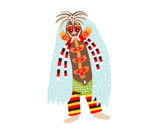 Traditional national balinese theater costume indonesia vector illustration