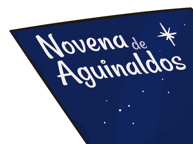 Traditional 'novena de aguinaldos' written in spanish book with starry sky and star of bethlehem