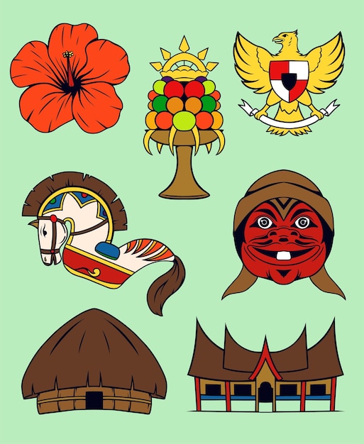 Traditional nusantara culture vector asset