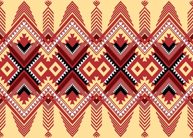 Tradizionale disegno geometrico etnico orientale per sfondo tappeto carta da parati abbigliamento avvolgere tessuto batik ricamo illustrazione vettore bello