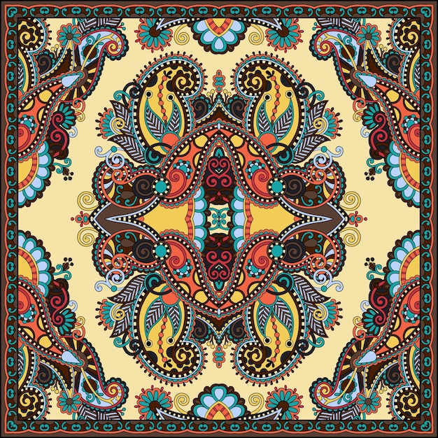 Vector traditional ornamental floral paisley bandanna you can use this pattern in the design