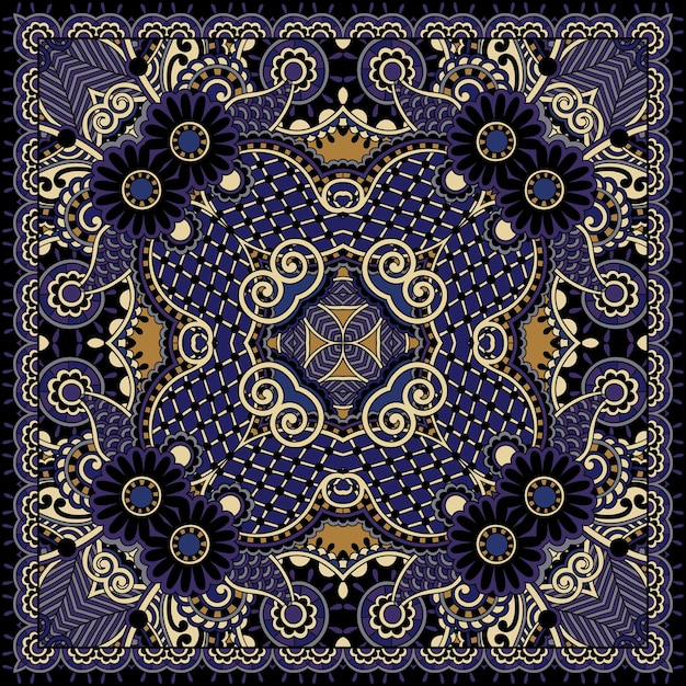 Traditional ornamental floral paisley bandanna