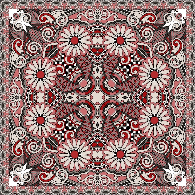 Traditional ornamental floral paisley bandanna