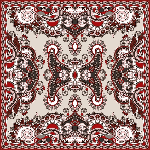 Traditional ornamental floral paisley bandanna