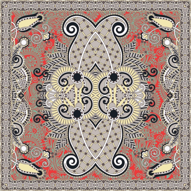 Traditional ornamental floral paisley bandanna