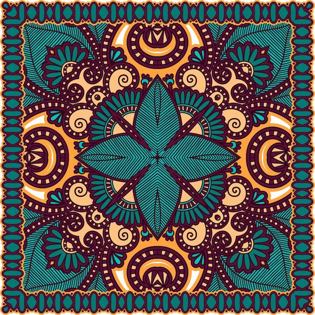 Traditional ornamental floral paisley bandanna