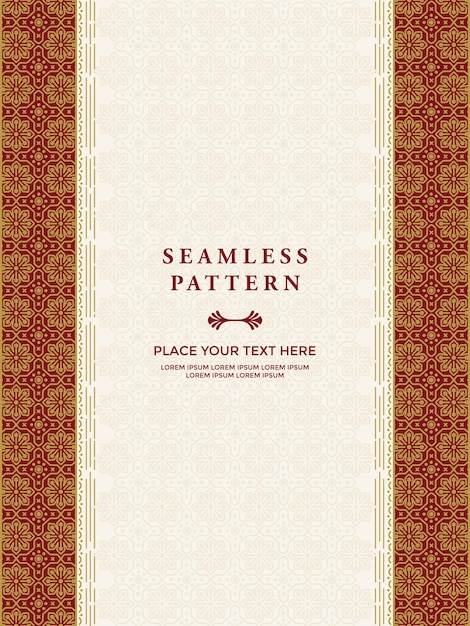 traditional pattern background with a decorative frame and a place for text