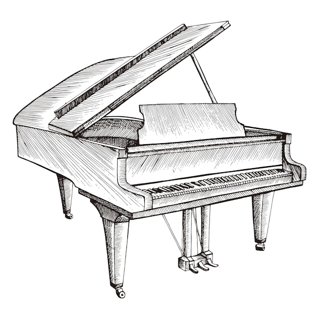 traditional piano illustration