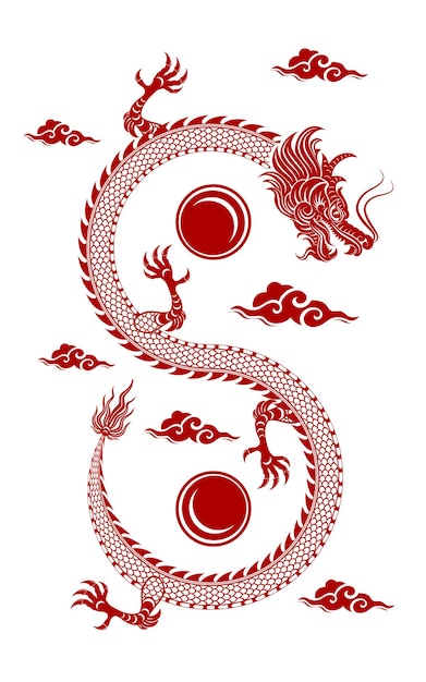 Traditional red Chinese Dragon