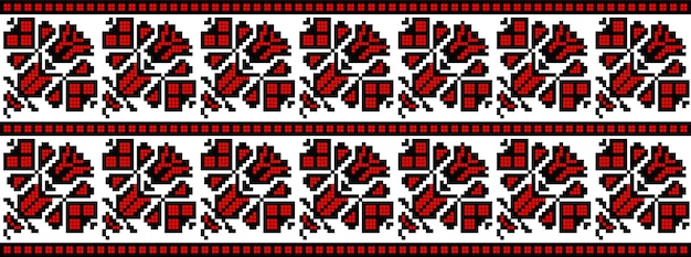 Traditional Romanian folk art knitted embroidery pattern