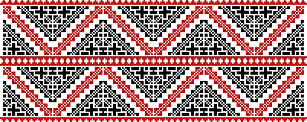 Traditional romanian folk art knitted embroidery pattern