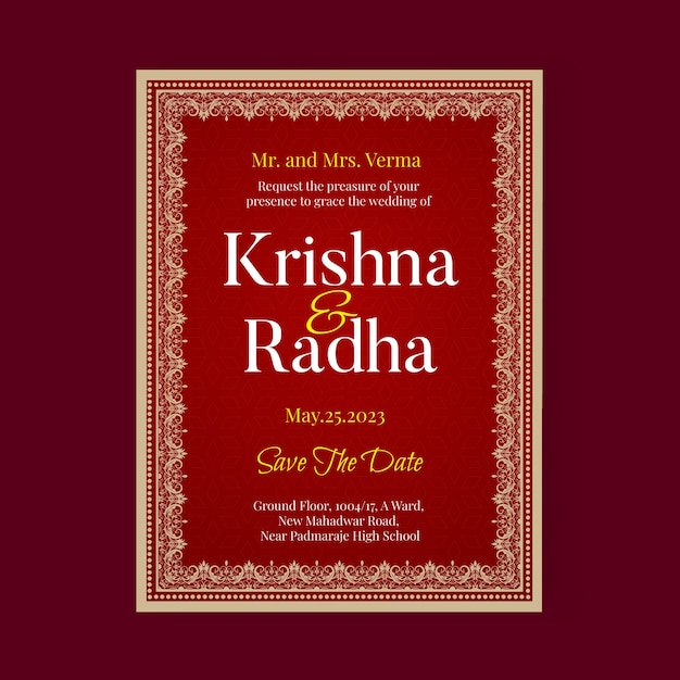 traditional royal wedding invitation card design