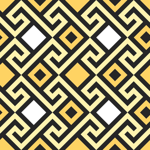 Vettore meandro dell'ornamento greco quadrato dell'oro dell'annata tradizionale senza soluzione di continuità