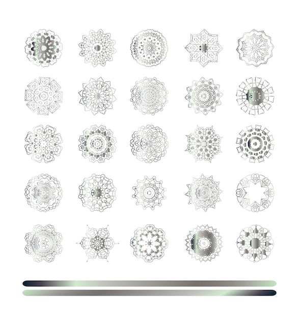 벡터 전통적인 은색 장식 추상 은색 장식 세트