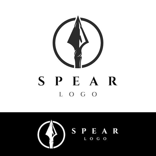 Vector traditional spear head and spear head logo template design for hunting