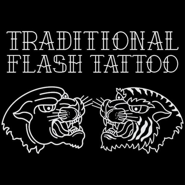 Panther Traditional Tattoo Flash Stock Illustration  Illustration of head  mascot 179340213