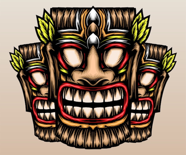 Vector traditional tiki mask.