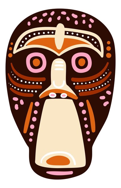 전통적 토템 얼굴 목조 민족 부족 동상
