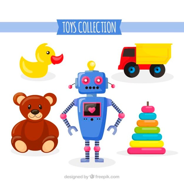 Vector traditional toys collection