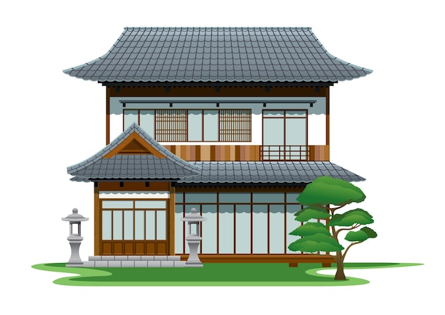 Традиционный двухэтажный японский дом