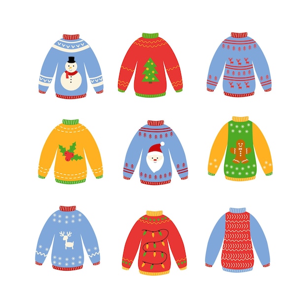 Traditional ugly Christmas sweater set