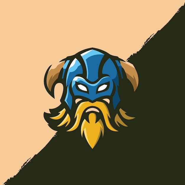 Традиционные доспехи викингов, боевой костюм мультипликационного персонажа - шаблон логотипа