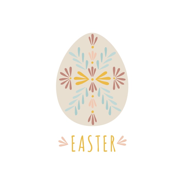 Традиционное винтажное пасхальное яйцо. Векторная иллюстрация с использованием традиционных балтийских орнаментов.