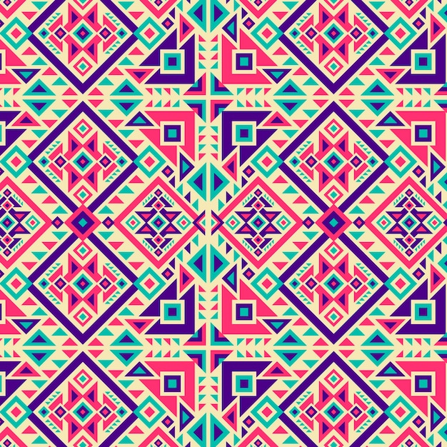 Vector traditional vivid coloured shapes songket pattern