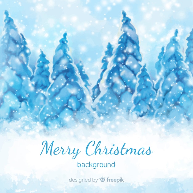 Vector traditional watercolor christmas background