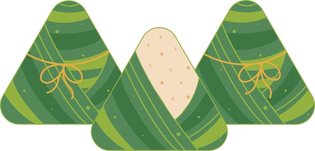 Vector traditional zongzi dumpling food dragon boat festival illustration graphic element