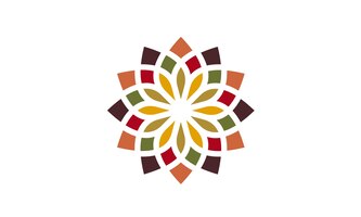 Vector traditioneel aziatisch kleurrijk bloemenpatroon logo ontwerp