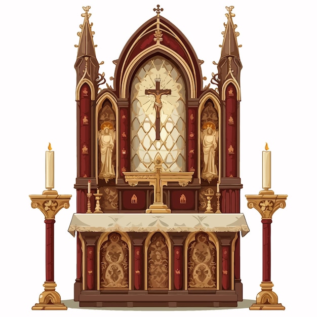 Vector traditioneel_christelijk_altar_vector_illustratie