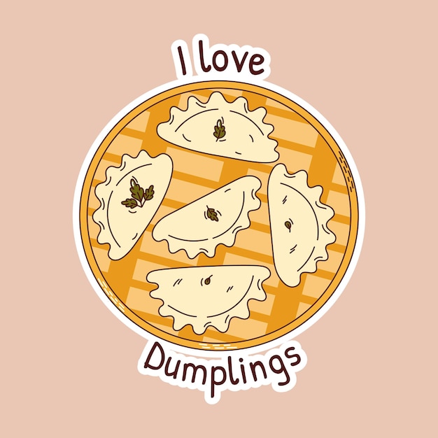 Traditioneel Japans eten Aziatische dumplings in bamboestoombootmandstickers