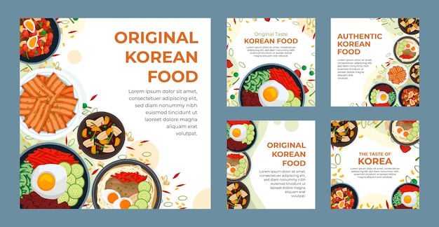 Traditioneel koreaans eten restaurant instagram posts collectie