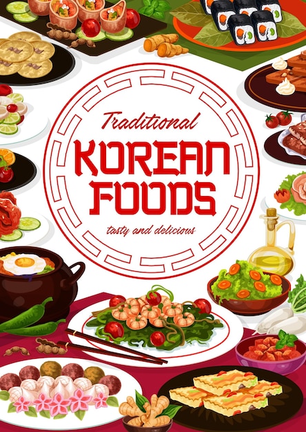 Traditioneel koreaans restaurantmenu