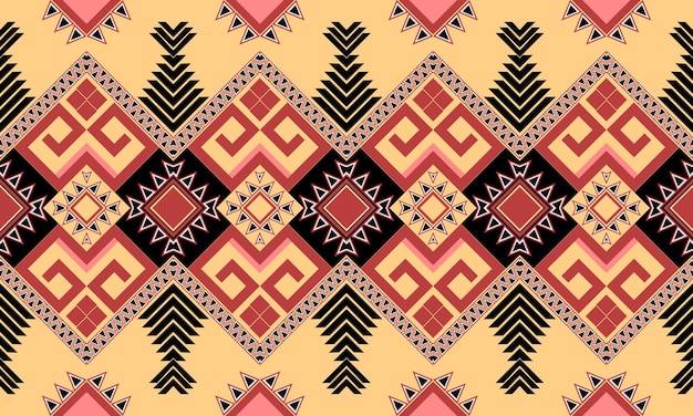 Traditioneel oosters etnisch geometrisch patroonontwerp voor achtergrond tapijtbehang kleding omslag batik stof borduurwerk illustratie vector mooi