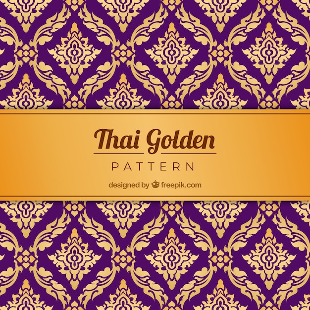 Traditioneel thais patroon met gouden stijl