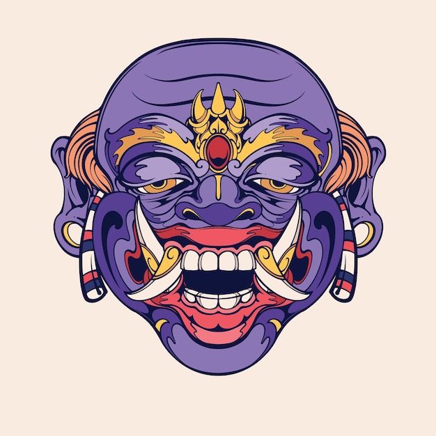 Traditionele Balinese masker vector kunst 6