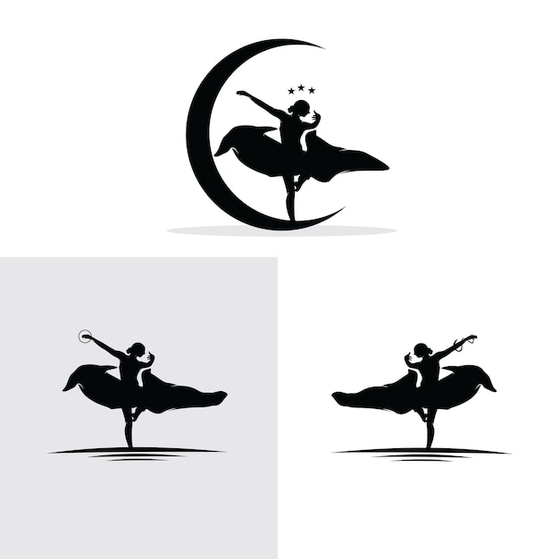 Traditionele danser logo collectie set