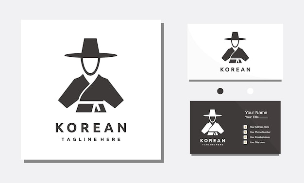 Traditionele Koreaanse jurk hoed minimalistische logo ontwerp geïsoleerd op een witte achtergrond Zuid-Korea symbol