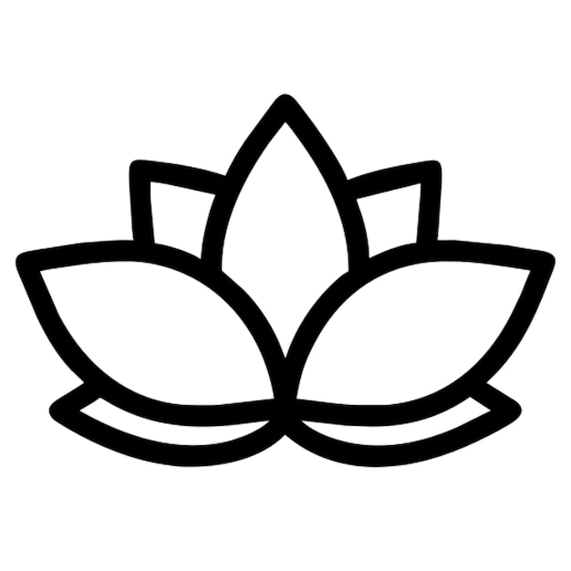 traditionele lotus contour tatoeage pictogram