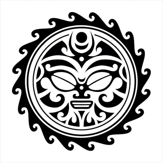 Traditionele Maori ronde tattoo ontwerp Bewerkbare vectorillustratie Etnische cirkel ornament Afrikaans