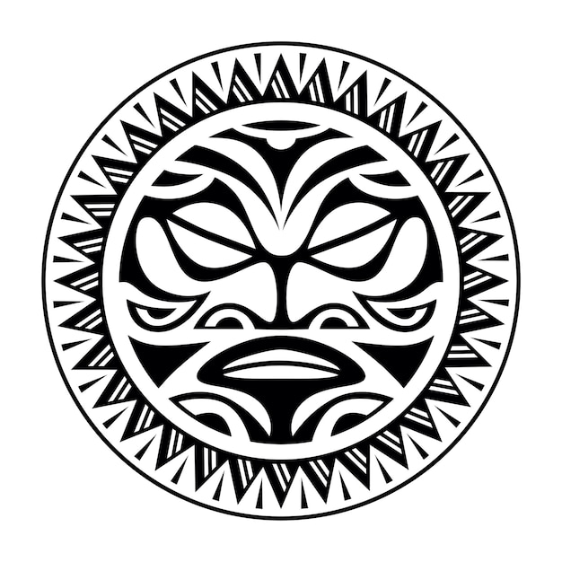 Vector traditionele maori ronde tattoo ontwerp bewerkbare vectorillustratie etnische cirkel ornament afrikaans