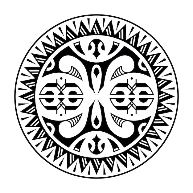 Vector traditionele maori ronde tattoo ontwerp bewerkbare vectorillustratie etnische cirkel ornament