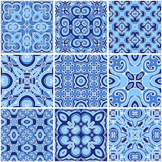 Traditionele sierlijke portugese decoratieve tegels azulejos