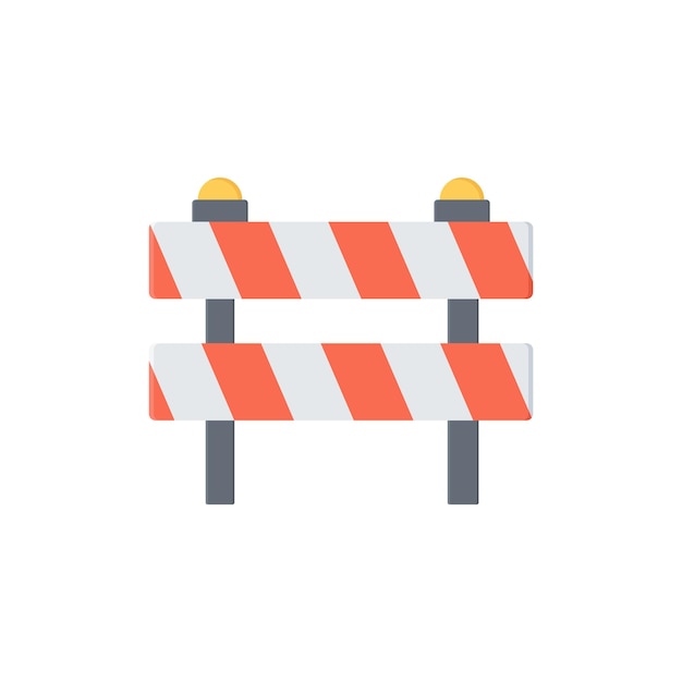 Vector traffic barricade vector illustration