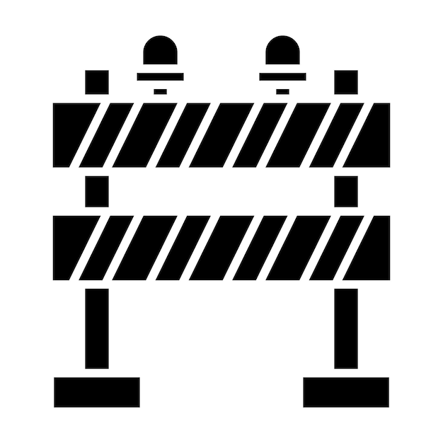 Traffic Barrier Glyph Solid Black Illustration