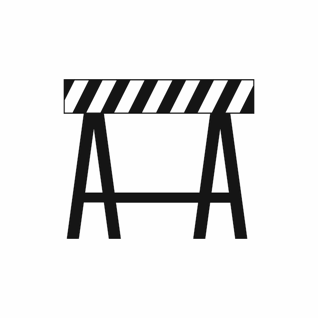 Traffic barrier icon in simple style isolated on white background