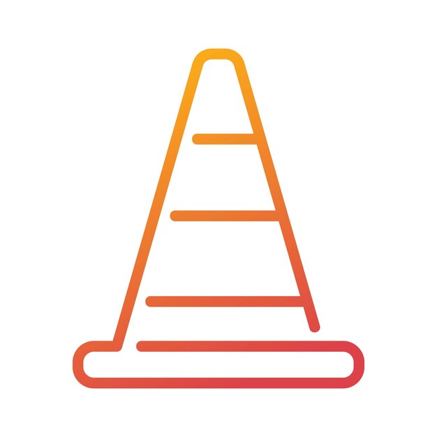 Traffic cone construction tool gradient icon vector illustration