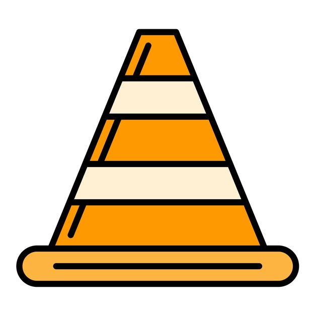 Traffic Cone Flat Illustration